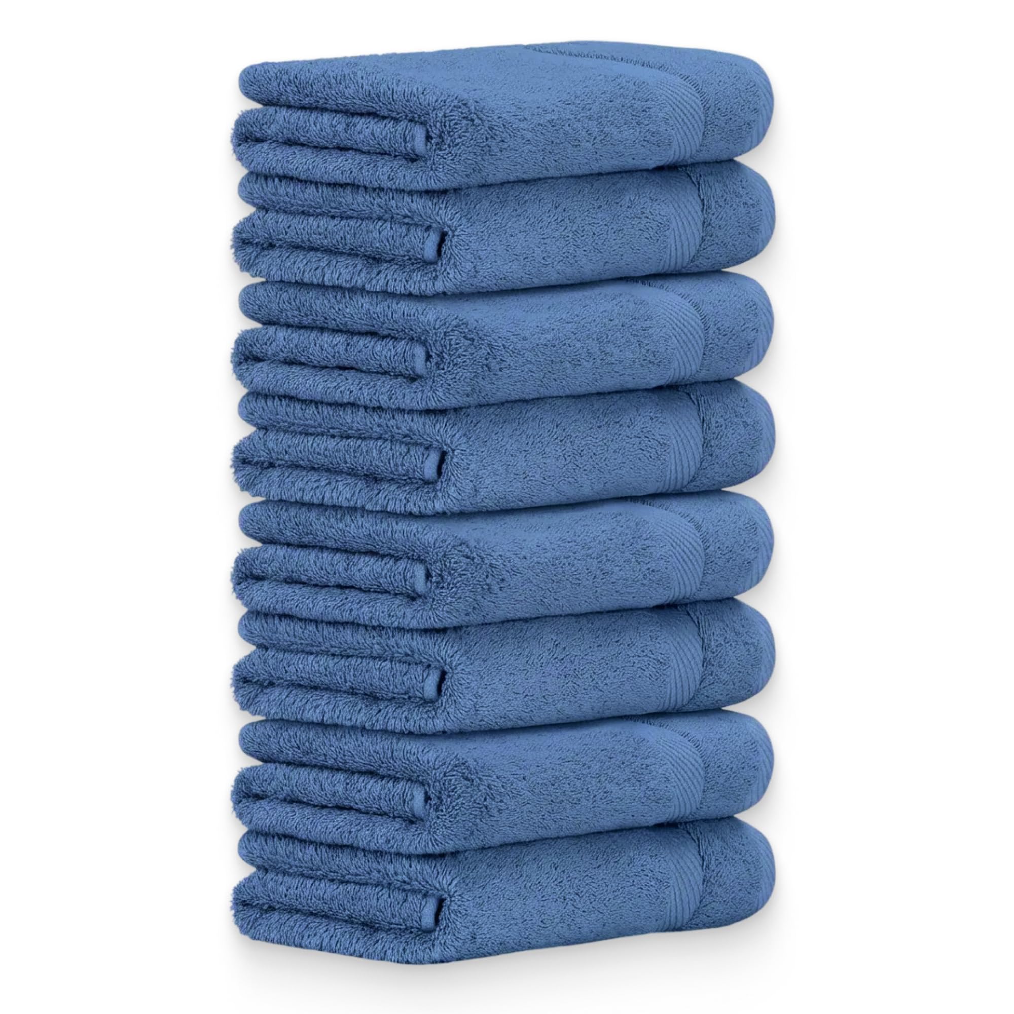 Handtücher Set 50x100 cm – Oeko-TEX Handtuch-Set aus 100% Baumwolle mit 600 g/m² – Frottiertücher mit Aufhängeschlaufe – flauschig & saugstark – Frottee Handtuchset – 8er Pack Blau