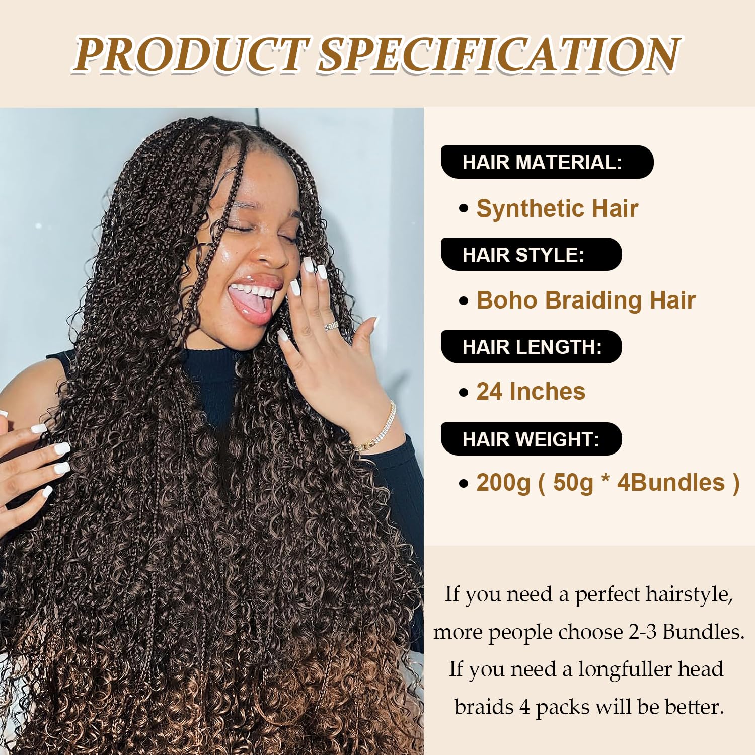 Seimainurs Deep Wave Crochet Hair Long Curly Braiding Hair for Boho Braids Ocean Wave Braiding Hair for Black Women (T1B/30 - Image 3