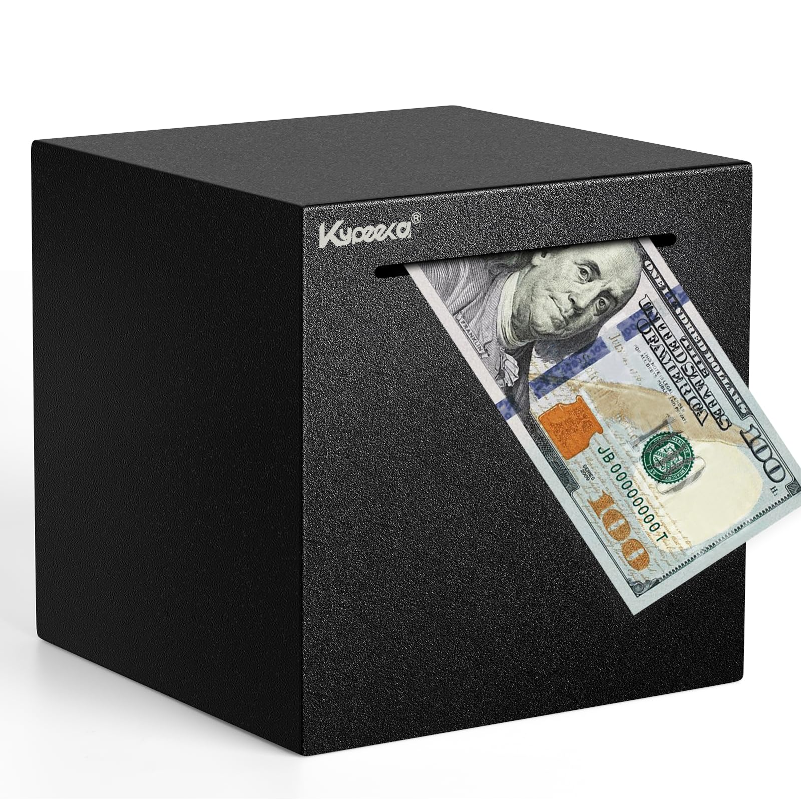 Adults Piggy Bank Must Break to Open, Unbreakable Stainless Steel Piggy Bank for Adults, Metal Savings Box for Cash Saving (Black, 4.72 inch)