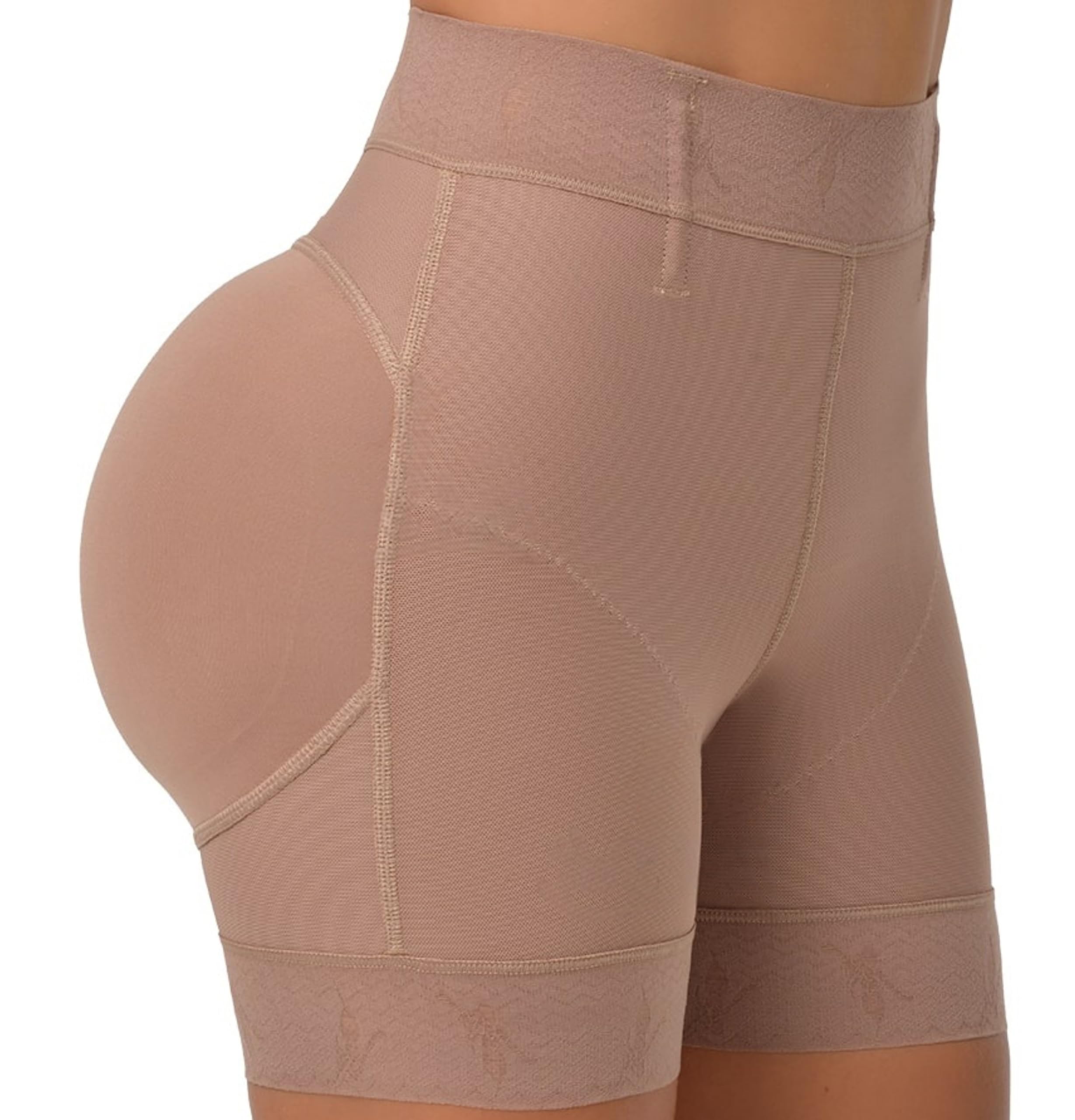 Fajas Meli'belt Women's Brown 5012 Faja Shorts Colombiana High Waist Butt Lifter Waist Slimmer Shorts Levanta Cola Colombianos, Medium