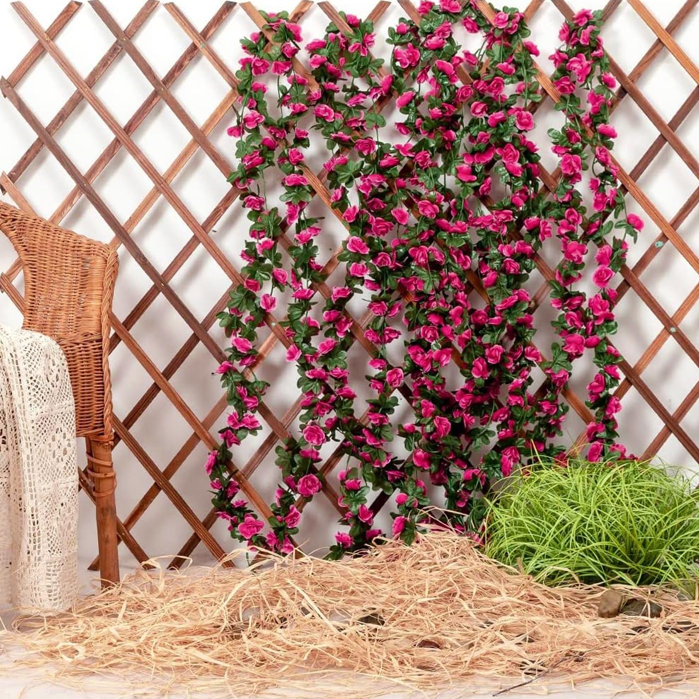 TIED RIBBONS Pack of 2 Artificial Flower Vine Garland Creeper 69 Small Rose (183 cm) Garland for Decoration Wall Door Hanging Home Decor Balcony Indoor Outdoor Office Craft Decorative Items (Pink) (B0DHP2LVFM) Amazon Price History, Amazon Price Tracker