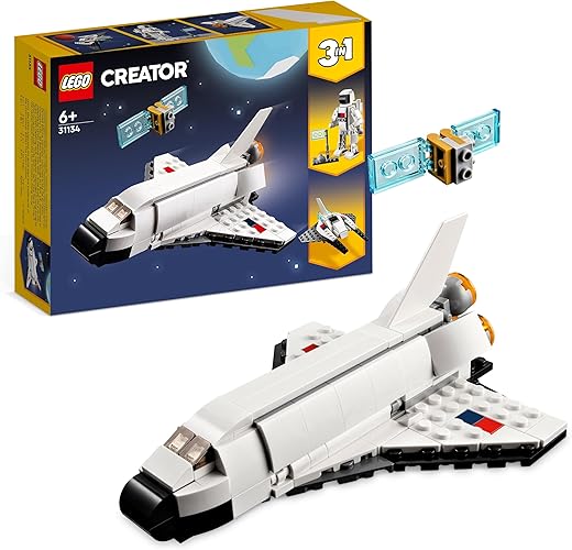 LEGO 31134 Creator 3 in 1 Space Shuttle Toy to Astronaut Figure to Spaceship, Building Toys for Kids, Boys, Girls Aged 6 and up, Creative Gift Idea