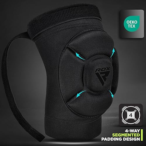 Miniatura 2 de RDX Rodilleras para el trabajo, certificado OEKO TEX, soporte acolchado de espuma gruesa antideslizante, par de mangas para evitar colisiones, MMA,