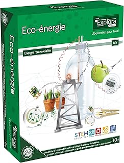 EXPLORA - Expérience Eco Energie Renouvelable - Expérience Scientifique - 544067 - Notice d'Assemblage et Quiz Éducatif - Kit de Découverte - Batterie Naturelle - Jeu Enfant - À Partir de 10 Ans