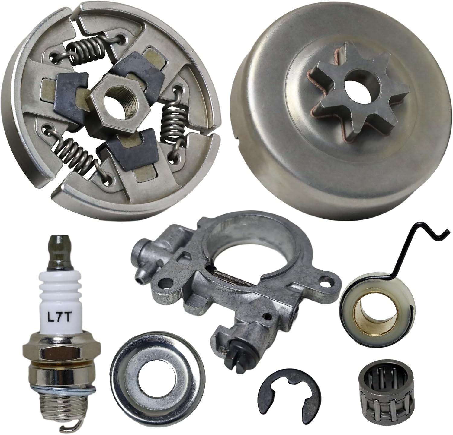 Clutch Drum Sprocket 3/8" 7T Assembly Oil Pump Worm Gear Spark Plug kit for STIHL MS290 MS310 MS390 Chainsaw Replacement Parts 1125 160 2002 1125 640 2000 1127 160 2051 1125 640 7110 1127 640 3200