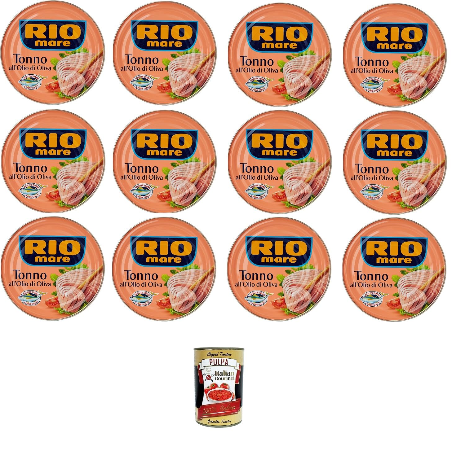 Italian Gourmet Tonno all'Olio di Oliva Thunfisch in großer Dose 12 x 500g