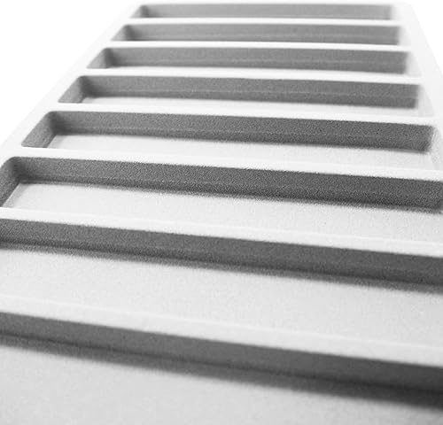 Miniatura 6 de N'icePackaging Bandeja de almacenamiento flocada de 6 unidades, color gris, 10 ranuras, para mercancía, joyería y organización