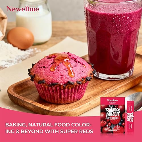 Miniatura 7 de NEWELLME Balance Master Super Reds - Polvo de raíz de remolacha para batidos, hornear y jugos, mezcla de frutas rojas y verduras para energía