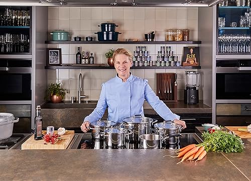 Miniatura 6 de ZWILLING Cornelia Poletto - Juego de cacerolas de 5 piezas, apto para cocinas de inducción, acero inoxidable, con tapa de vidrio, con asas de