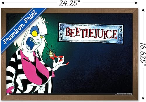 Miniatura 3 de Trends International Beetlejuice Animado - Póster de pared de arte clave, 14.72 x 22.37 pulgadas, versión enmarcada en bronce