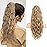 Flufymooz Ponytail Extension, 22 Inch Drawstring Ponytail Hair Extensions for Women Long Curly Wavy Pony Tail Natural Wavy Synthetic Hairpiece for Women Daily Use party (22 Inch Dark Blonde Mixed)