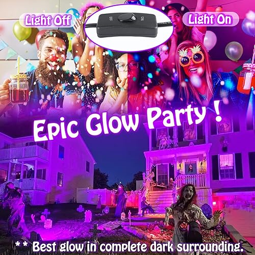 Miniatura 4 de NEWREACH Luz de inundación de luz negra de 120 W, luz negra LED impermeable para fiesta brillante al aire libre, Halloween, cumpleaños, baile,