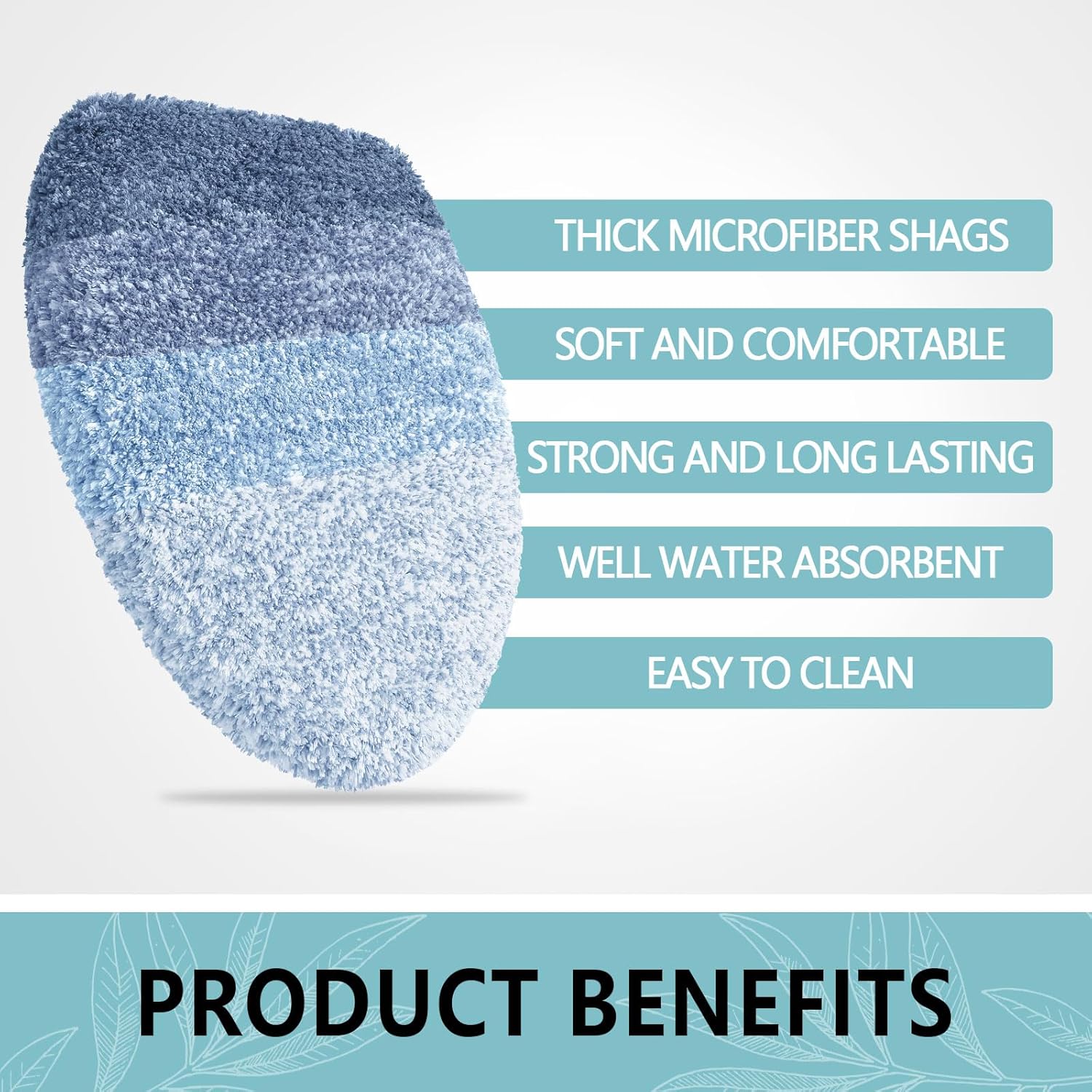 Arotive Soft Microfiber Bathroom Toilet Lid Cover, Machine Washable Seat Covers, 17.5 x 15, Stays in Place Rubber Backing, Fits Most Round, Elongated and Oblong Lids, Accessories Decor, Light Blue