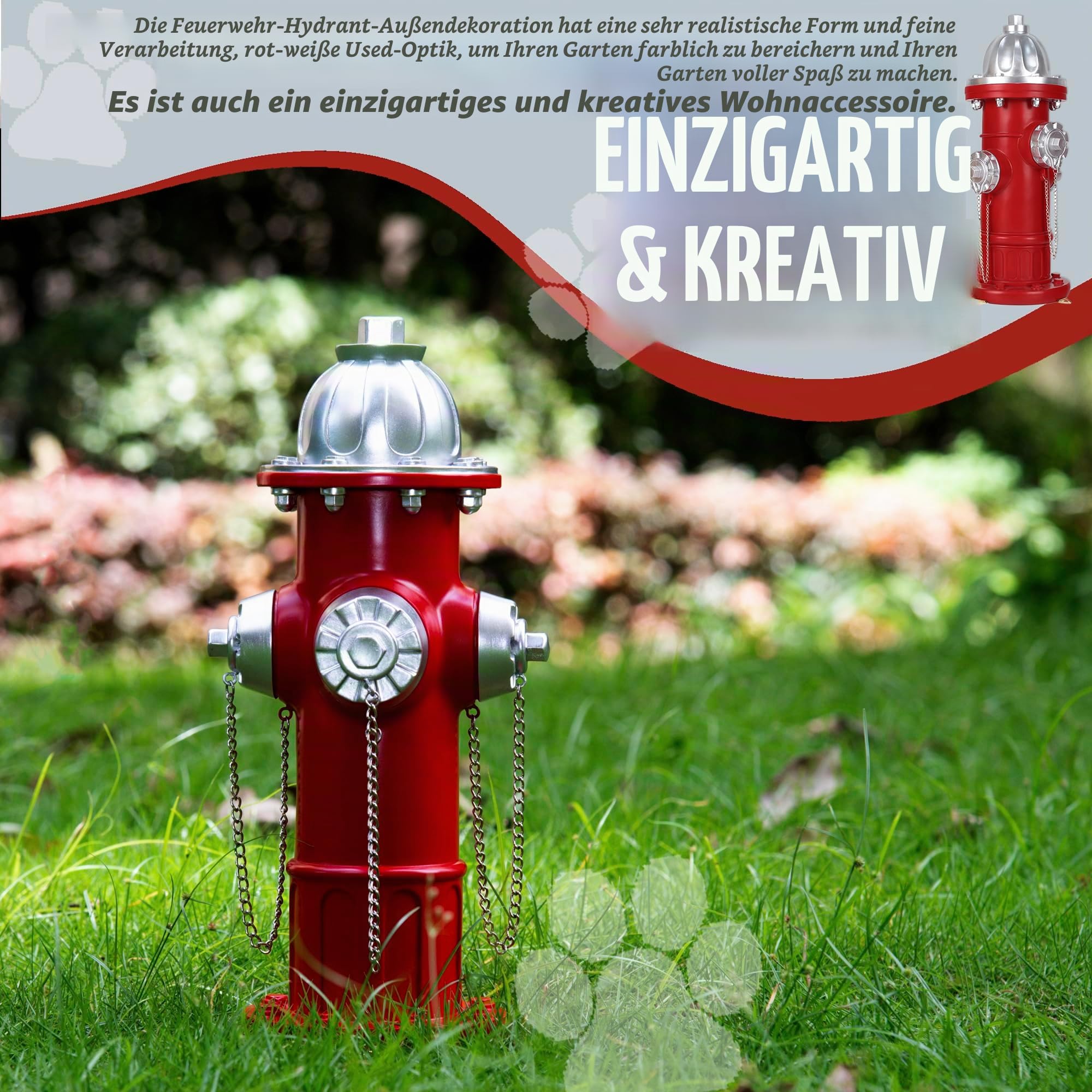 Hunde-Feuerhydrant-Pfosten, Welpen-Urinier, Trainingsstatue, für Innenausstattung, Hof, Kunst, Garten, Rasen, Feuerwehrmann-Geschenk (36,8 cm)