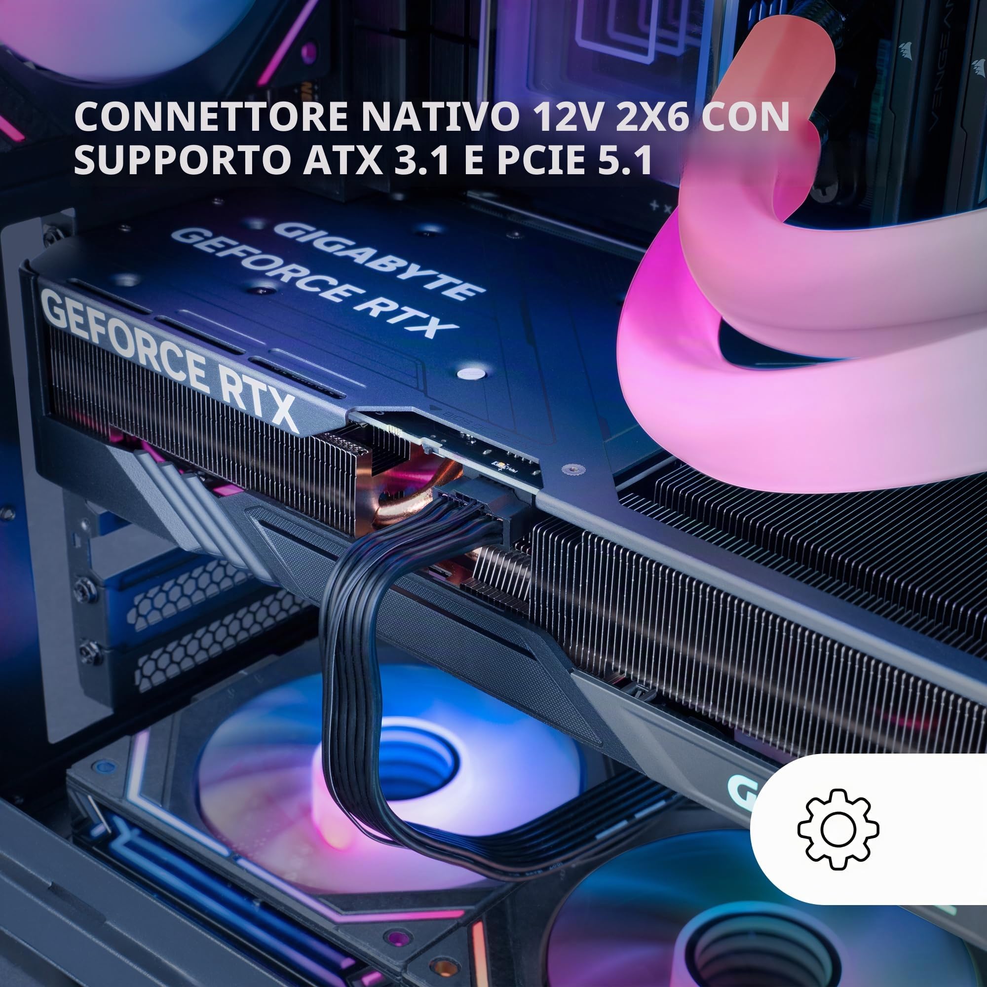 Mars Gaming MPB850PSI, Alimentatore Full Modulare ATX 850W, 10 Anni di Garanzia, 80Plus Gold 90%, Ventola SI 14cm, Tecnologia AI2-RPM, DC-DC e SMD, ATX 3.1 e PCIe 5.1, Connettore 12V 2x6, Nero