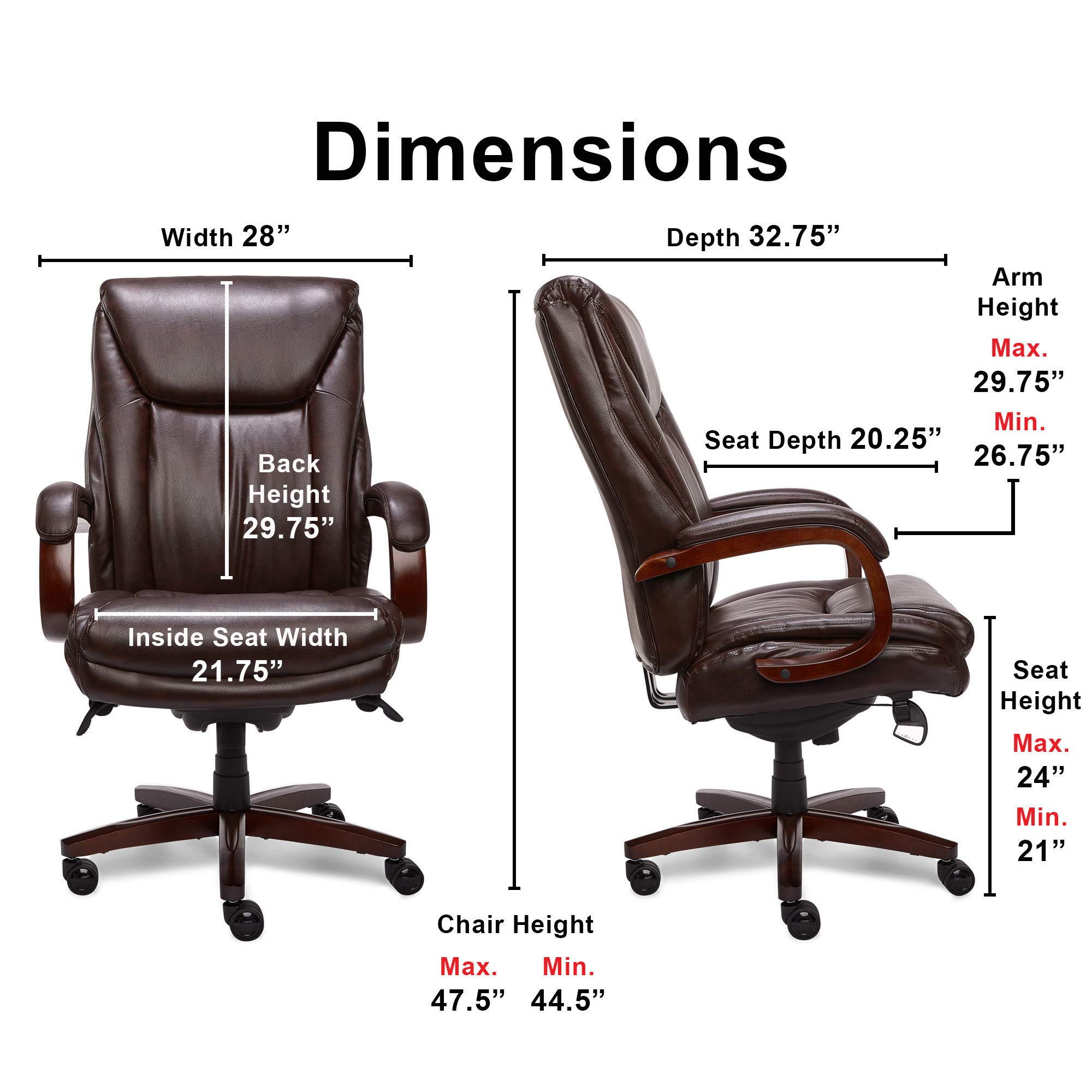 LaZBoy Edmonton Big and Tall Executive Office Chair with Comfort Core