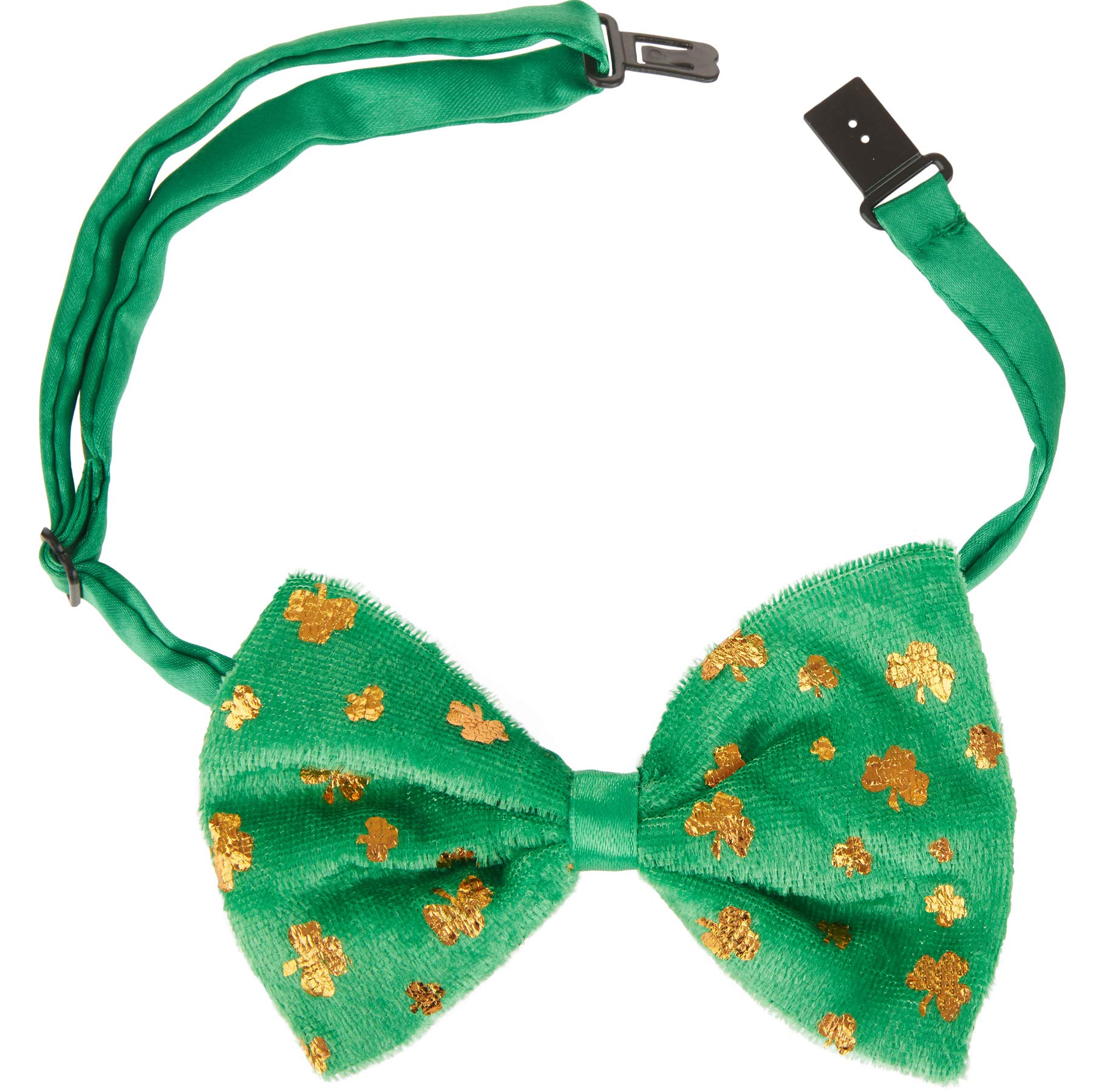 dressforfun 302558 - St. Patrick's Day Fliege mit Kleeblättern, Größe individuell verstellbar, grün