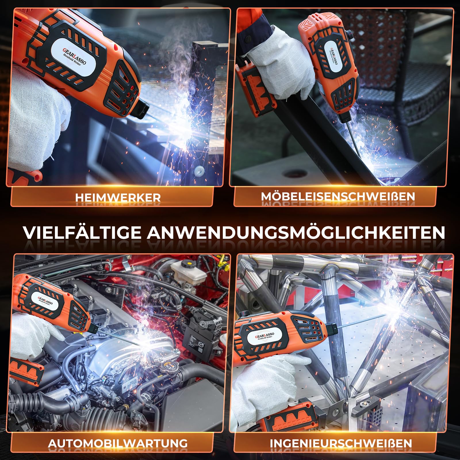 Handschweißgerät, 110V 120A Elektroden Schweißgerätmit IGBT-Wechselrichter, 5 variable Stromeinstellungen, tragbares Lichtbogenschweißgerät, passend für Schweißstäbe von 3/32"-1/8"(2.5-3.2mm)