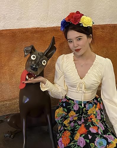 Miniatura 8 de June Bloomy Diadema de corona floral rosa guirnalda de flores para festival de boda
