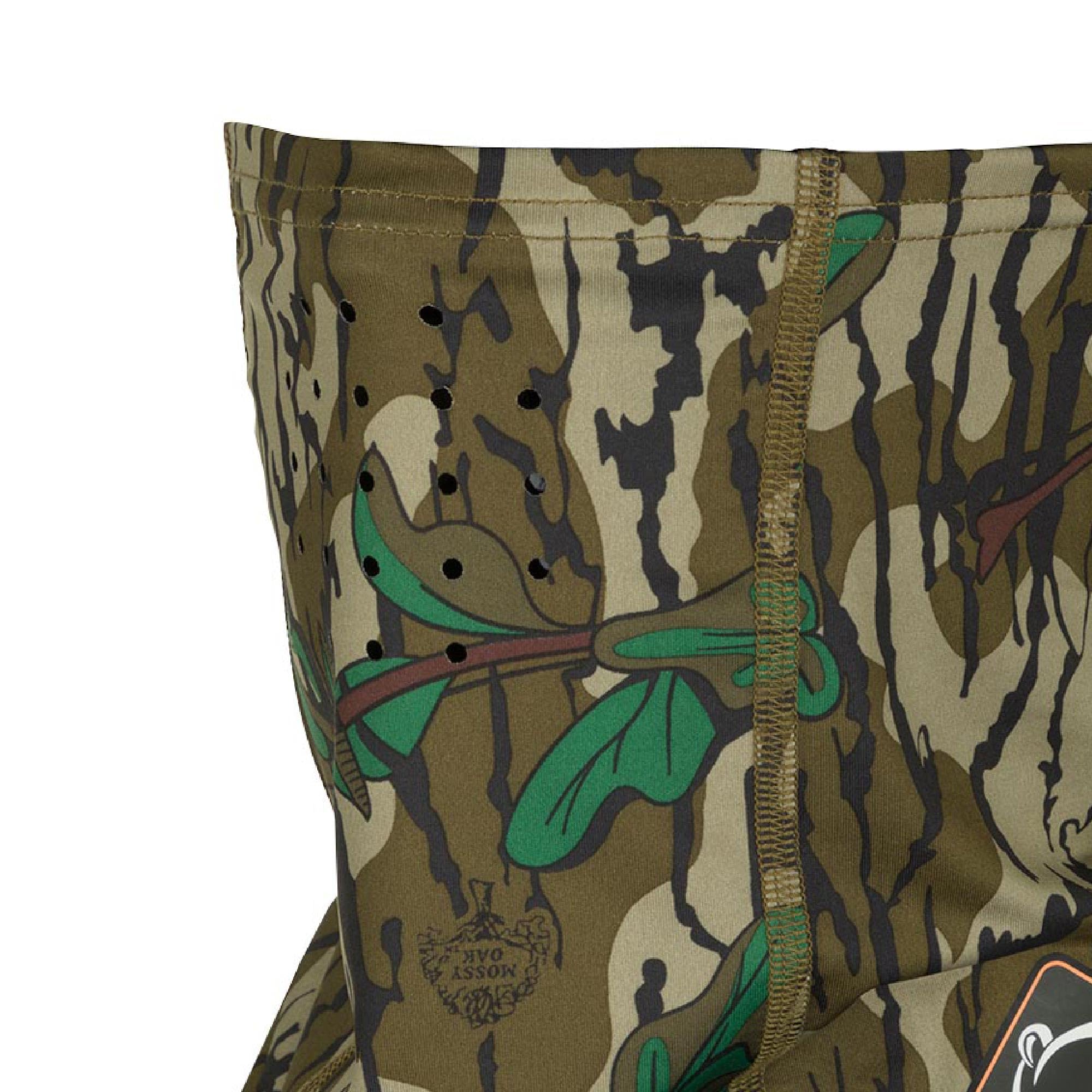 Drake Waterfowl Youth Performance Facemask - Hunting Breathable Lightweight Sun Protection Camo Half Face Headcover, Greenleaf