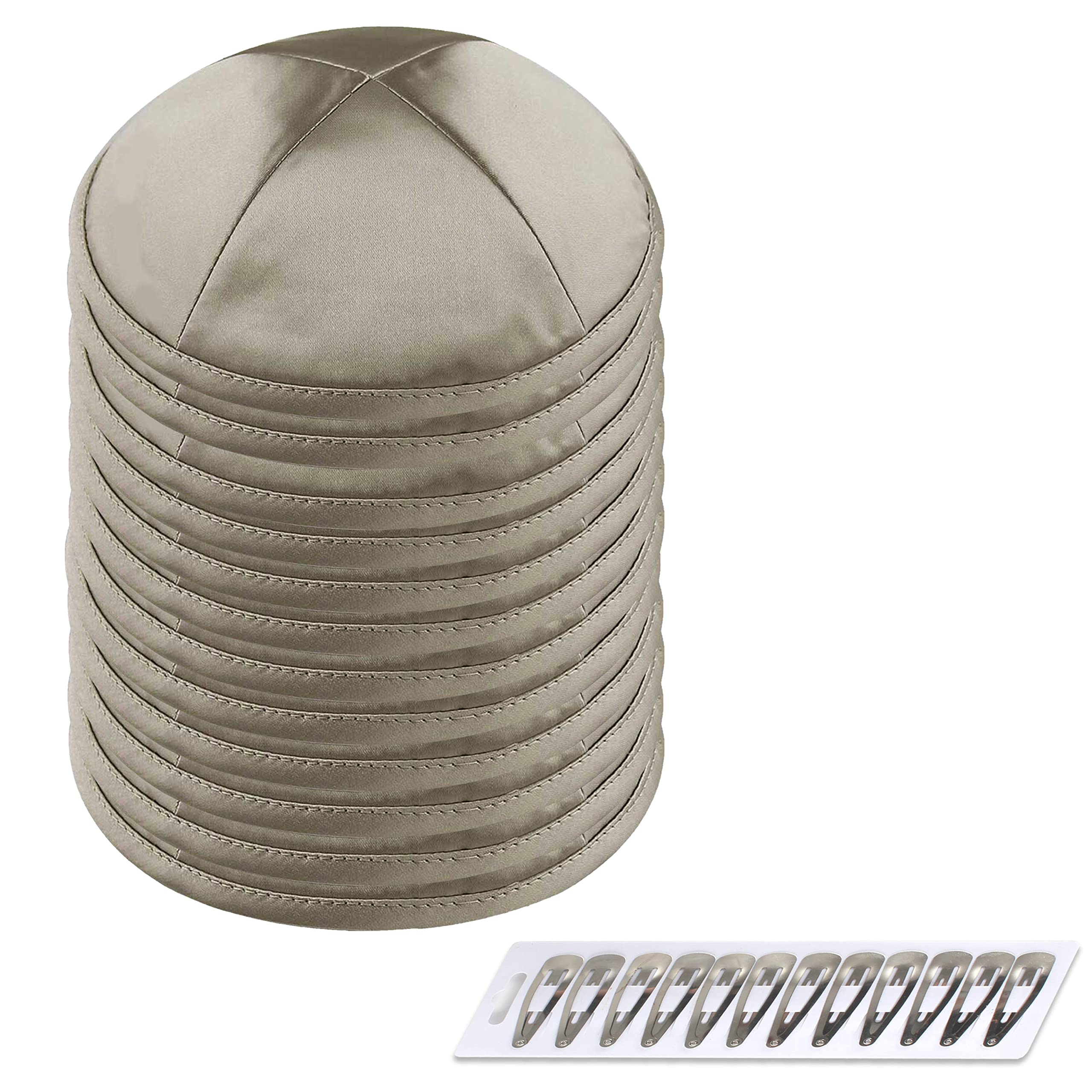 Zion Judaica Deluxe Satin Kippah Yarmulkes for Kids Teens &amp; Adults Skullcaps 6.25" Multi-Color Options 4 Panel Design