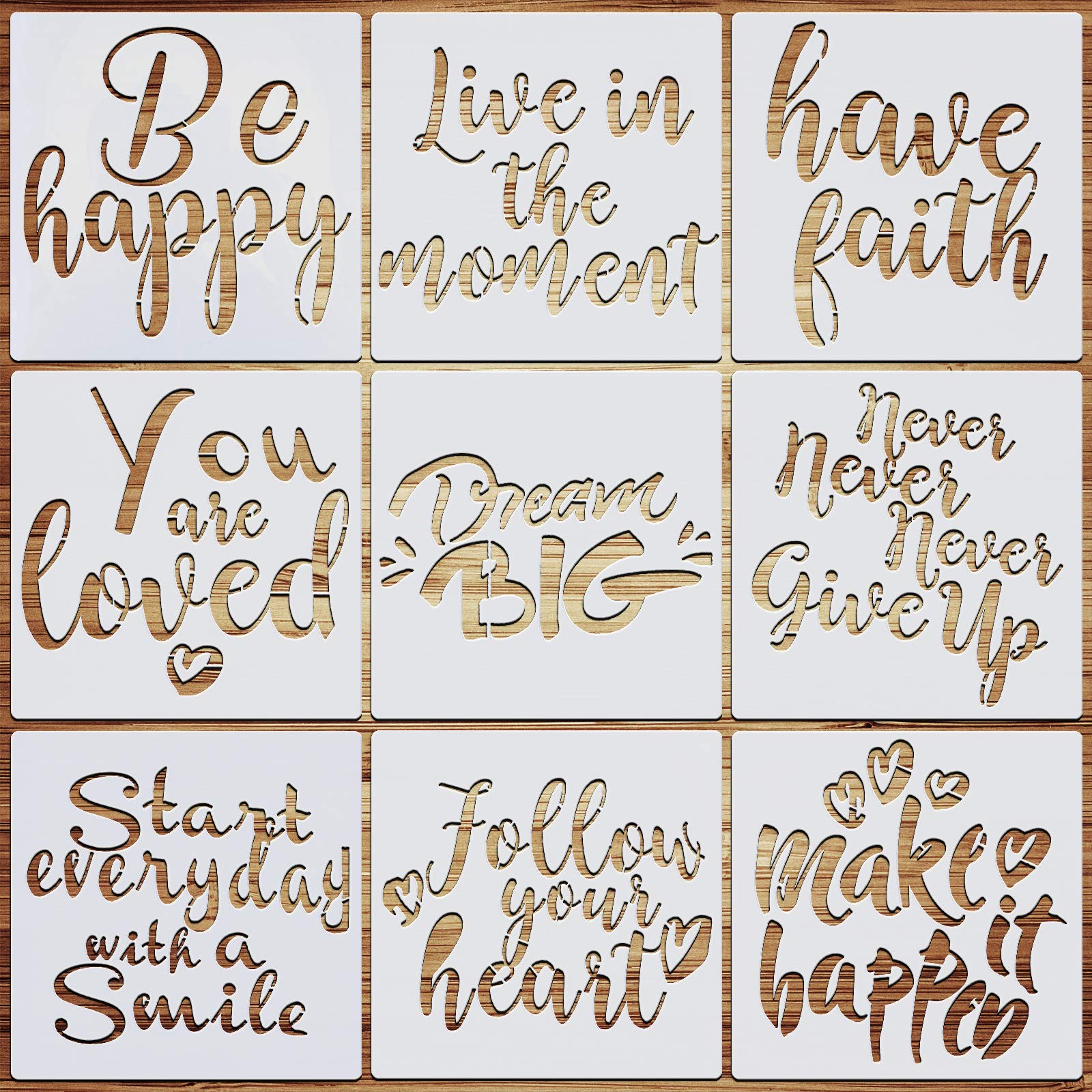 Buy VETPW 9 Pcs Motivational Drawing Painting Template Craft