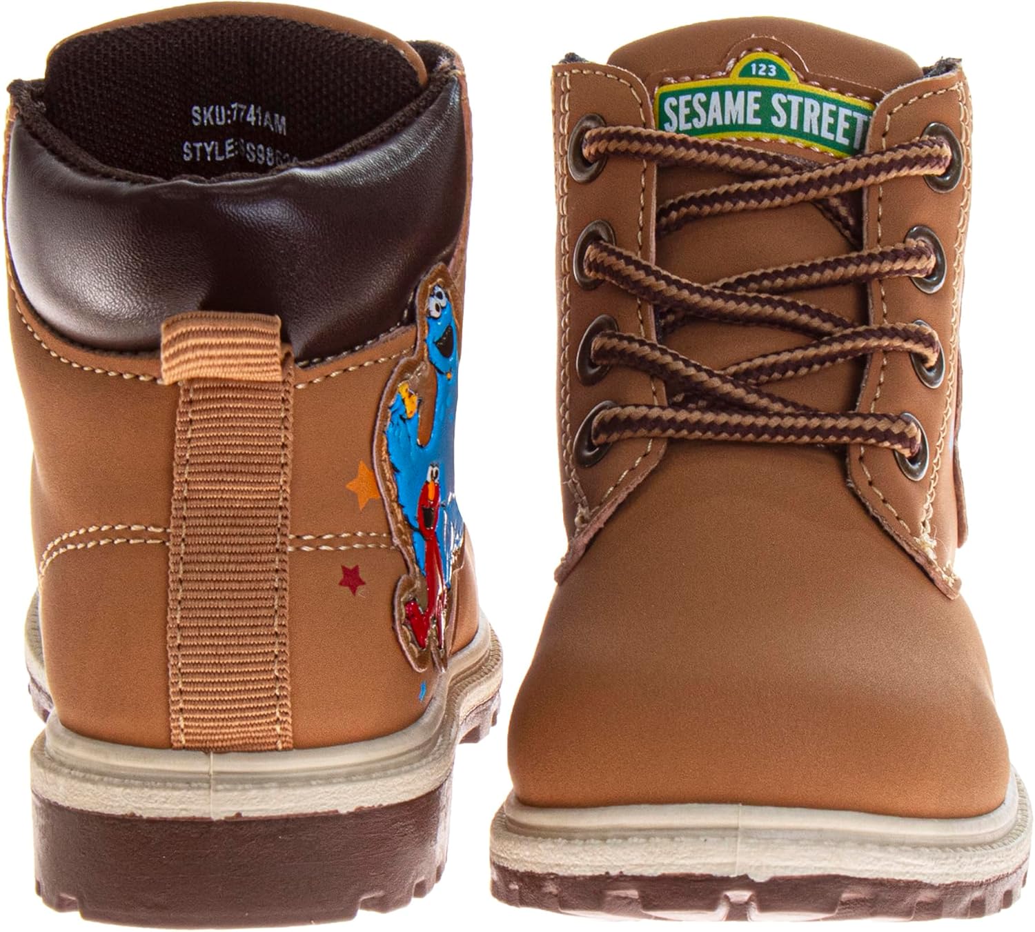 Sesame Street Boots Ankle High Workboot Walking Winter Hiking Climbing Snow Boots for Kid Size 7-10 Toddler 11-12 Little Kid - Image 3