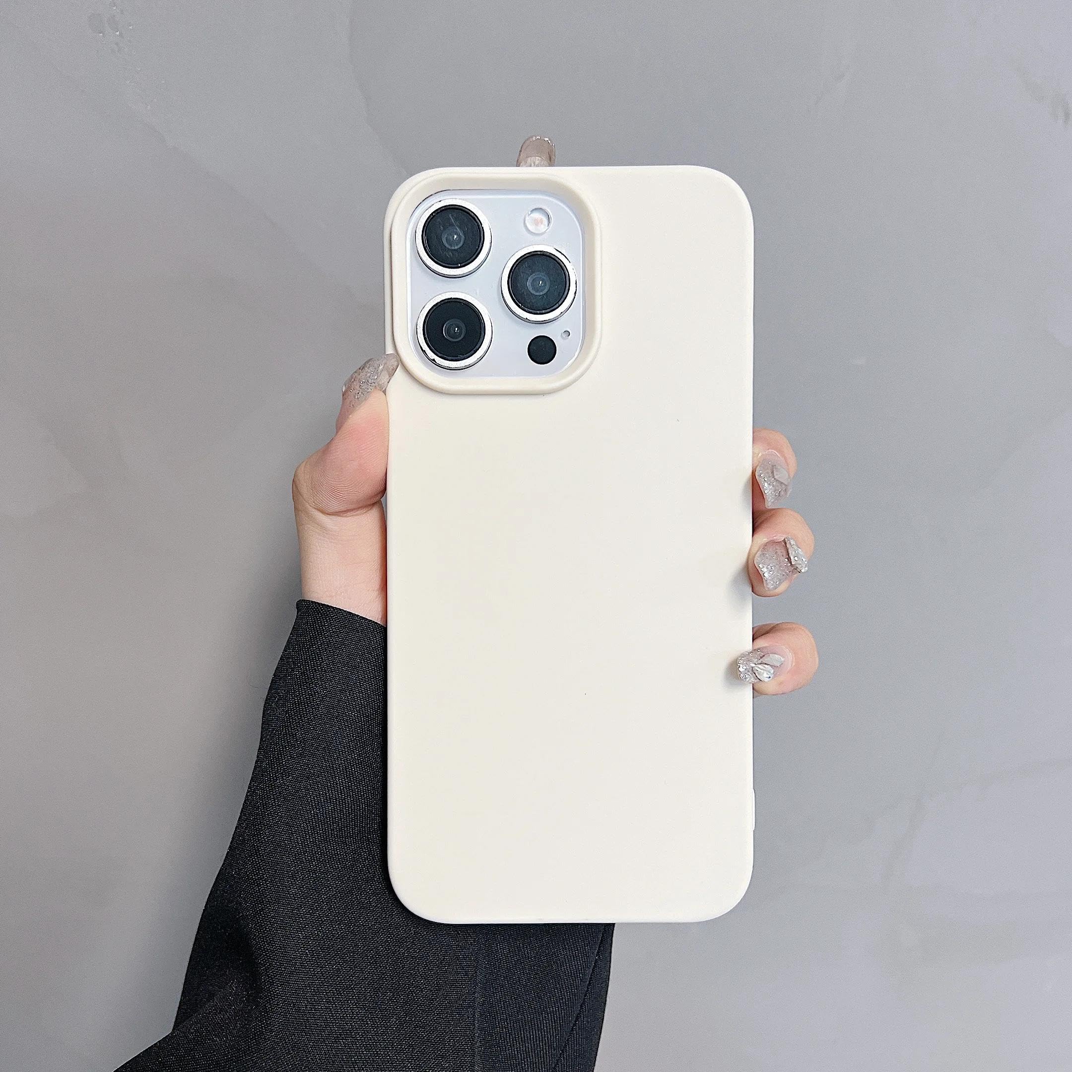 Coque iPhone 16 Pro antichoc silicone souple mate beige durable - 7