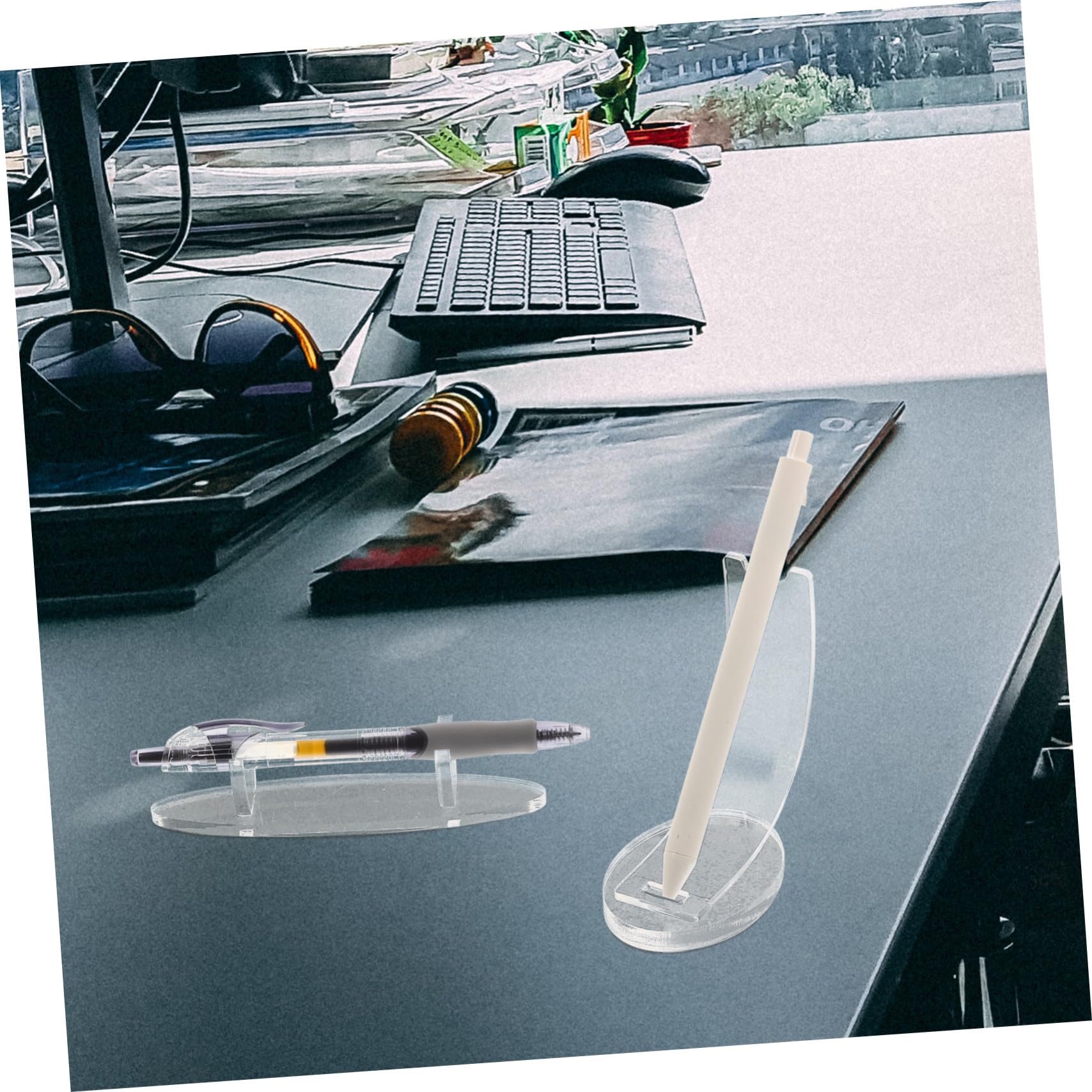 Angoily 10 Pièces Support de Rangement Acrylique Transparent pour Stylos et Pinceaux de Maquillage Lot de et Pratique Organise Bureau et Table Styles Aléatoires