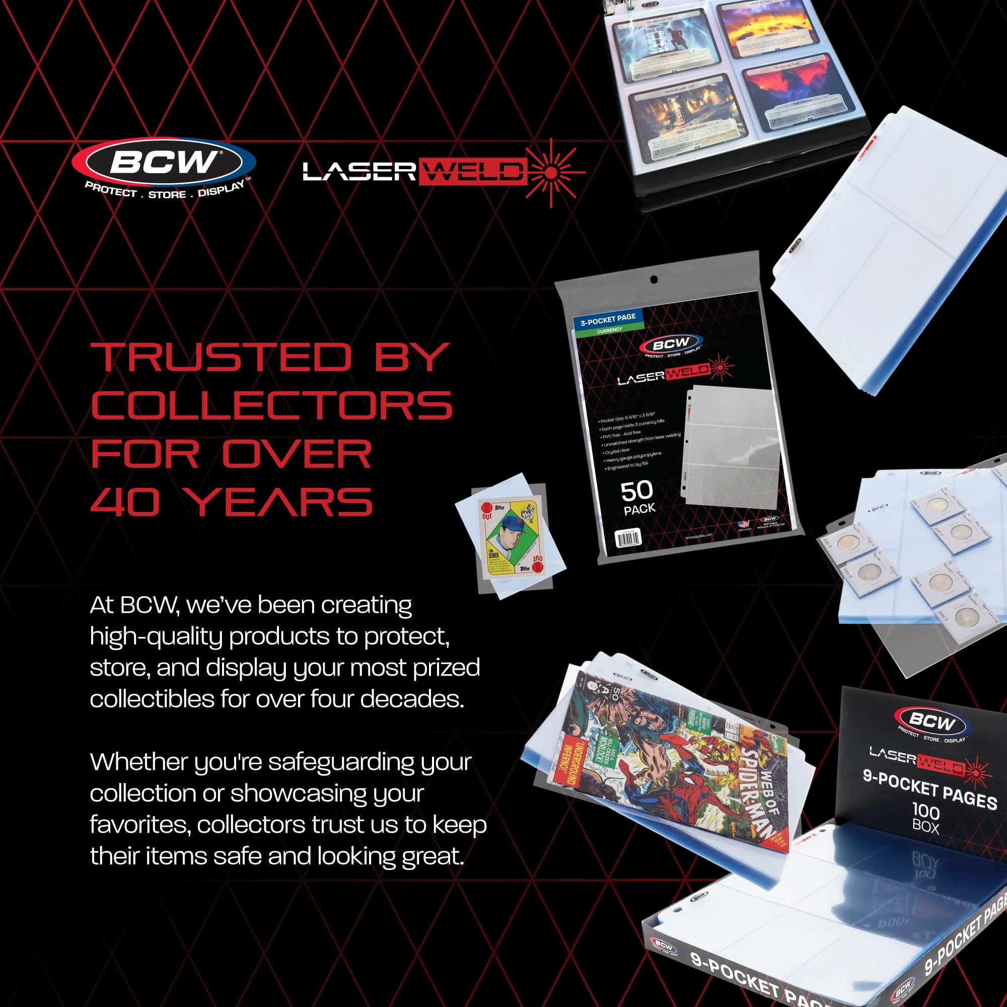 Ultra Pro Binder 50) LASERWELD 1 TASCHE 81/2" X 11" DOKUMENTENSEITEN, PASSEND FÜR Lindner Ringbinder