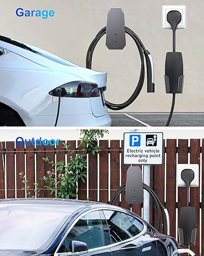 Miniatura 7 de Soporte para cargador Tesla para Tesla Conector móvil Modelo S Modelo X Modelo 3 Modelo Y Organizador de cables de carga con soporte de montaje en