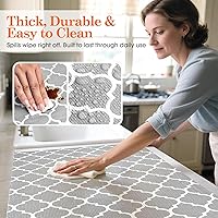 Vista 4 de COAVAS Revestimiento de estante para armarios y cajones antideslizante, sin adhesivo, forros de cajón para cómoda, cocina, estantes, papel de Gris