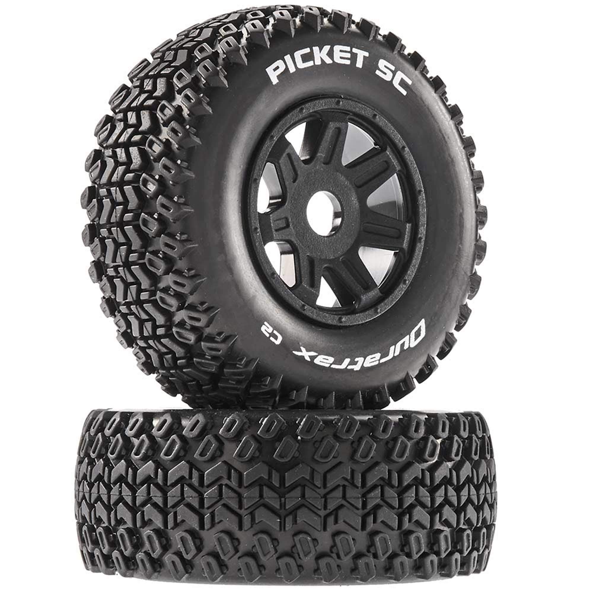 Duratrax Picket SC Mounted Soft Tires Black 17mm Hex 2 DTXC5272