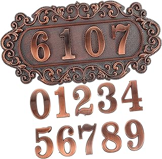 Angoily Dormitory Door Plate Apartment Number Doorplate 1 Set of Plastic Number Doorplate Decorative Embossment Doorplate Number Sign Door Number Plate Hotel