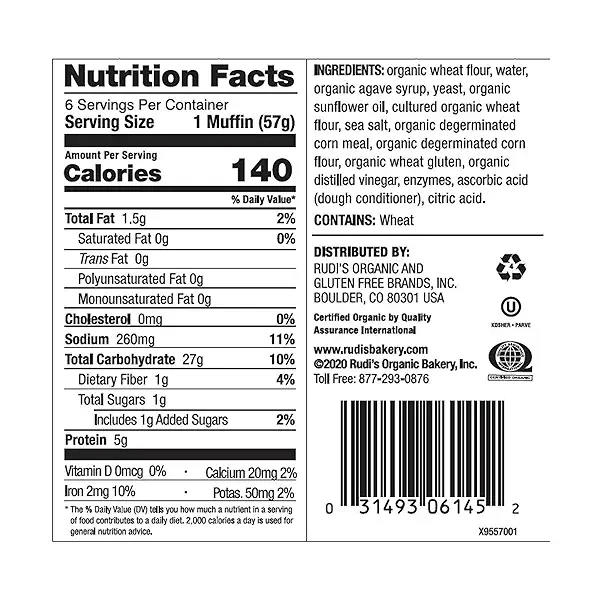 Rudi's Bakery, English Muffin White Organic, 12 Ounce 5
