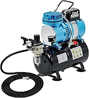 Vista 8 de Master Airbrush Kit de cepillo de aire con compresor de aire TC-320, ventilador doble Cool Runner II de 1/5 HP con regulador, trampa de agua