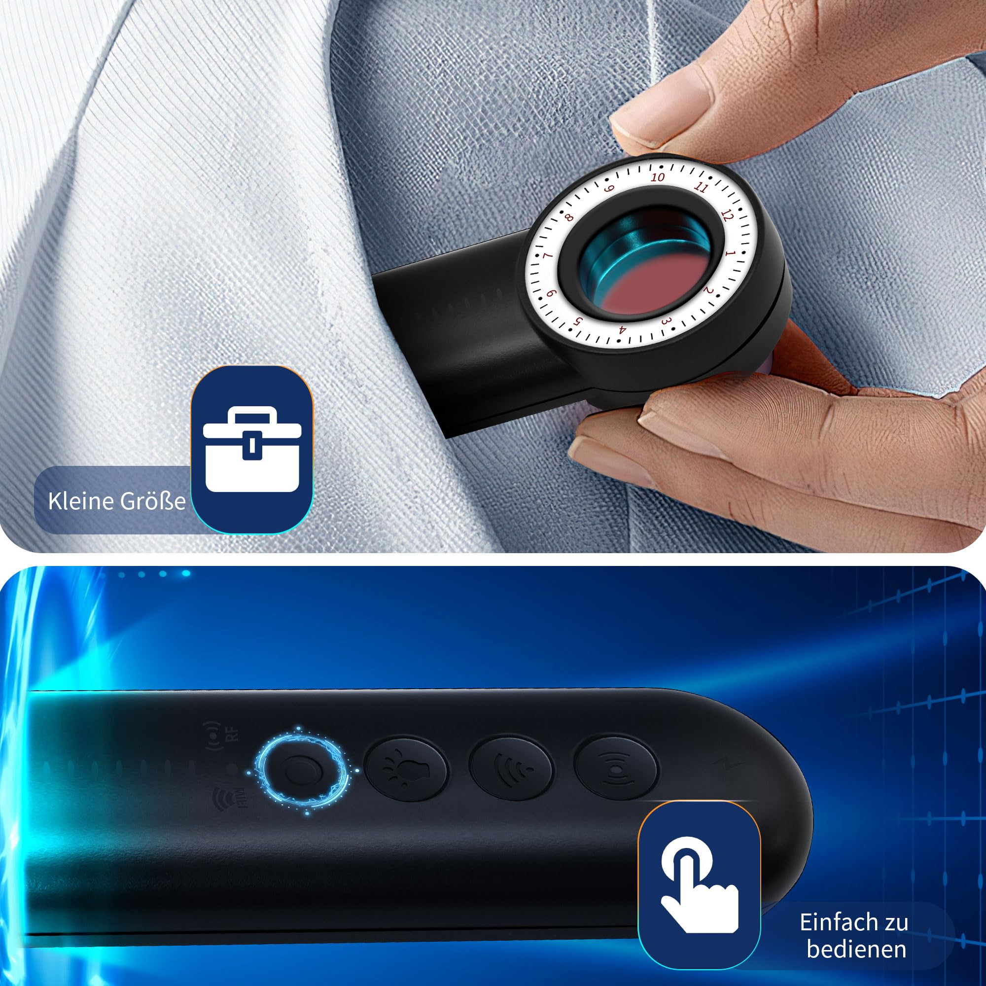 UYIKOO Wanzen Detektor RF Versteckte Kamera Finder Wanzenfinder Anti Spy Anti-Aufnahme Detektoren RF Signal Bug Detector für GPS Locator Tracker Abhörgeräte Funkkameras für Hotel Heim Büro Reisen
