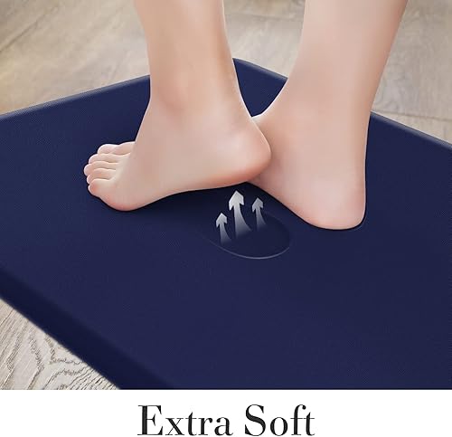 Miniatura 60 de HappyTrends Tapete de cocina [2 piezas] acolchado, cómodo, antifatiga, impermeable, antideslizante, tapete de espuma ergonómica gruesa y perfecta