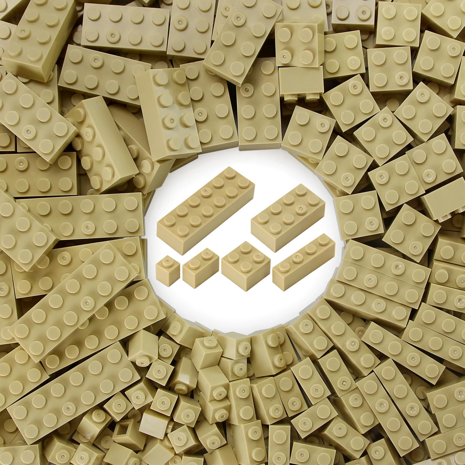 310 Pieces Tan Bulk Bricks Sand Classic Building Creative Play Blocks Set Parts Toy Accessories Compatible with Major Brick Brands