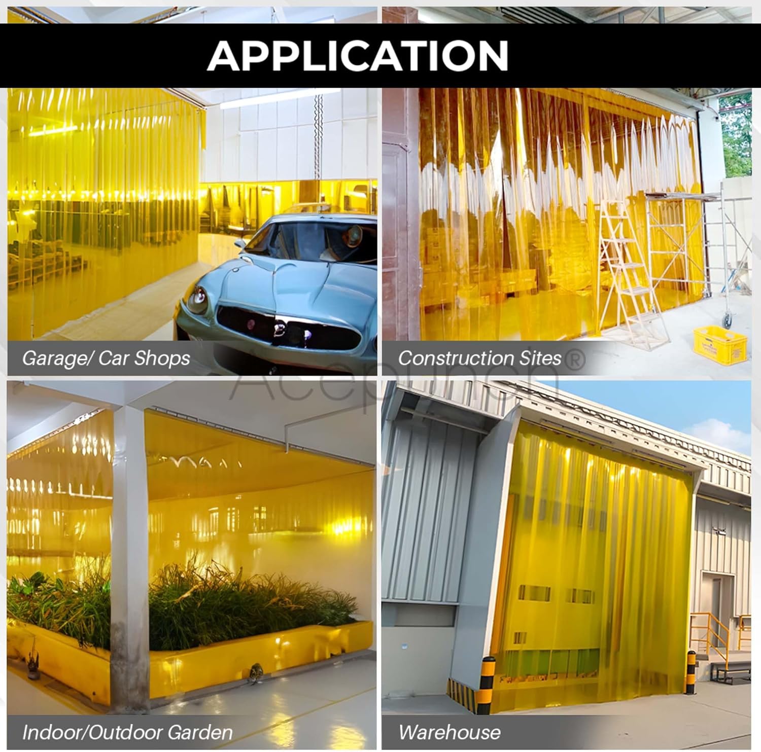 Commercial PVC Strip Door Curtain Kit Bundle
