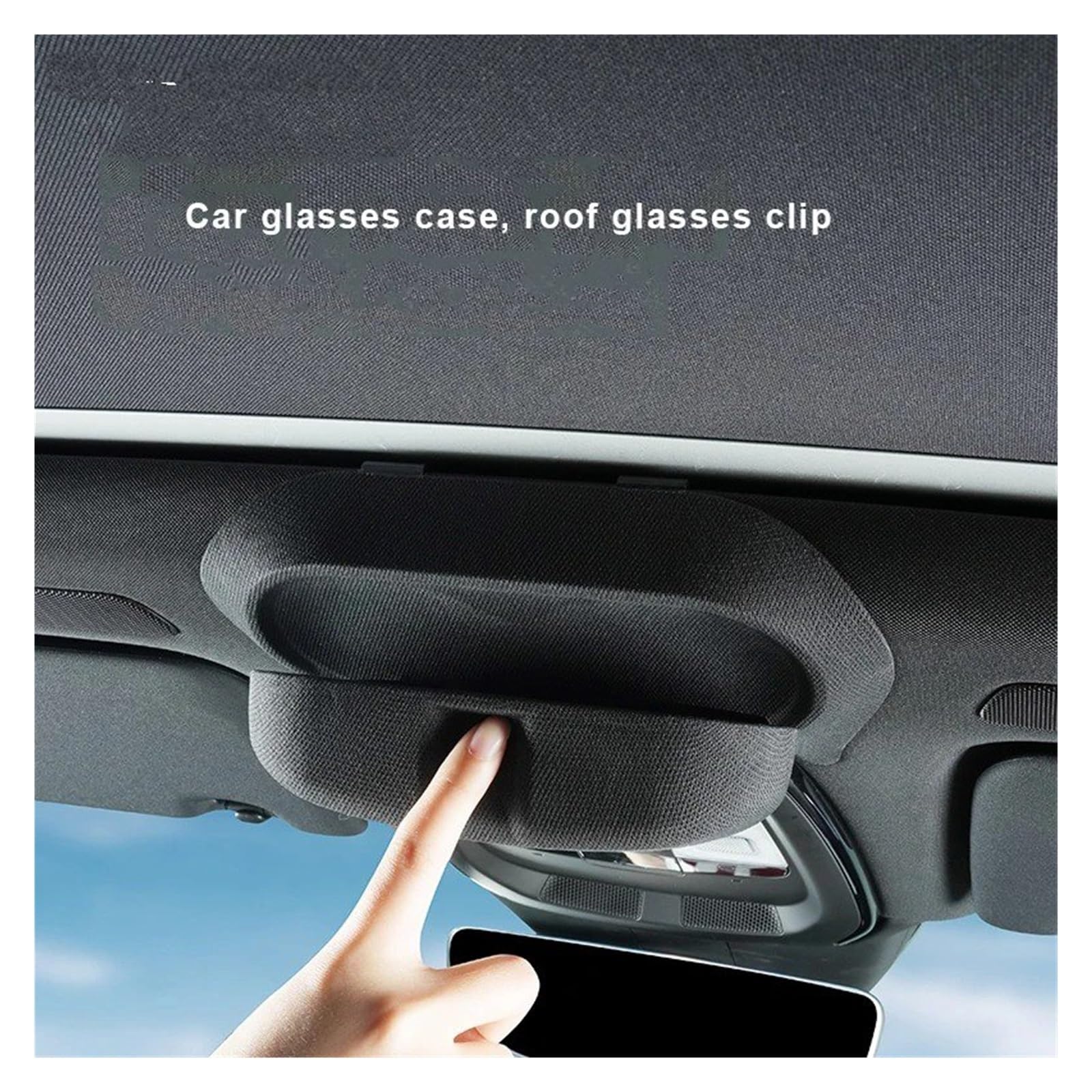 Soporte Gafas Antirayones para S60 2020-2026 1 Uds Estuche Gafas Coche Techo Antiarañazos Clip Portátil Gafas Sol Almacenamiento Interior Negro O Beige Porta Gafas Coche(Black)