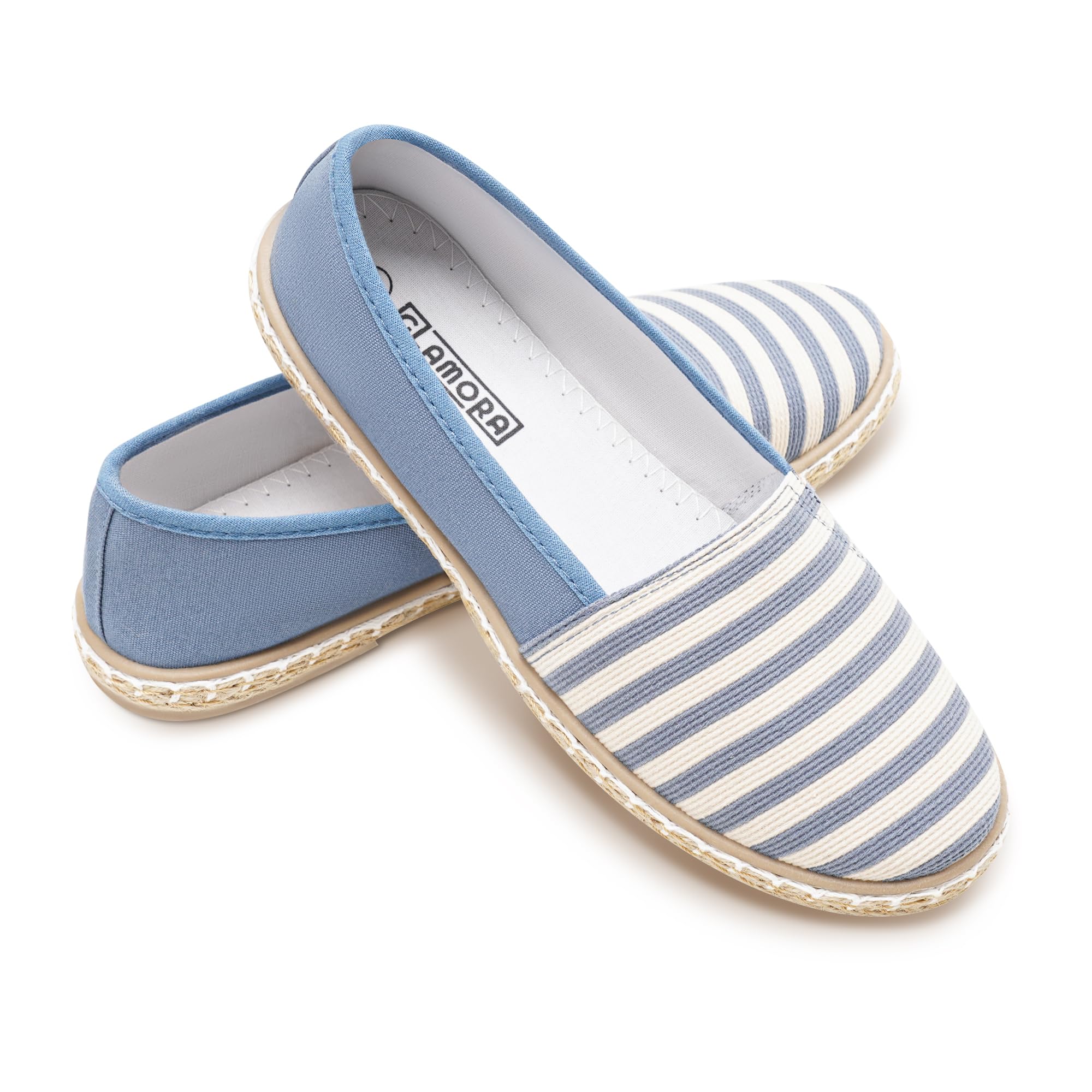 GLAMORA Espadrilles pour femme - Ballerines à enfiler - Légères et respirantes - Confortables - Antidérapantes - Semelle flexible - Tissu - Chaussures de loisirs