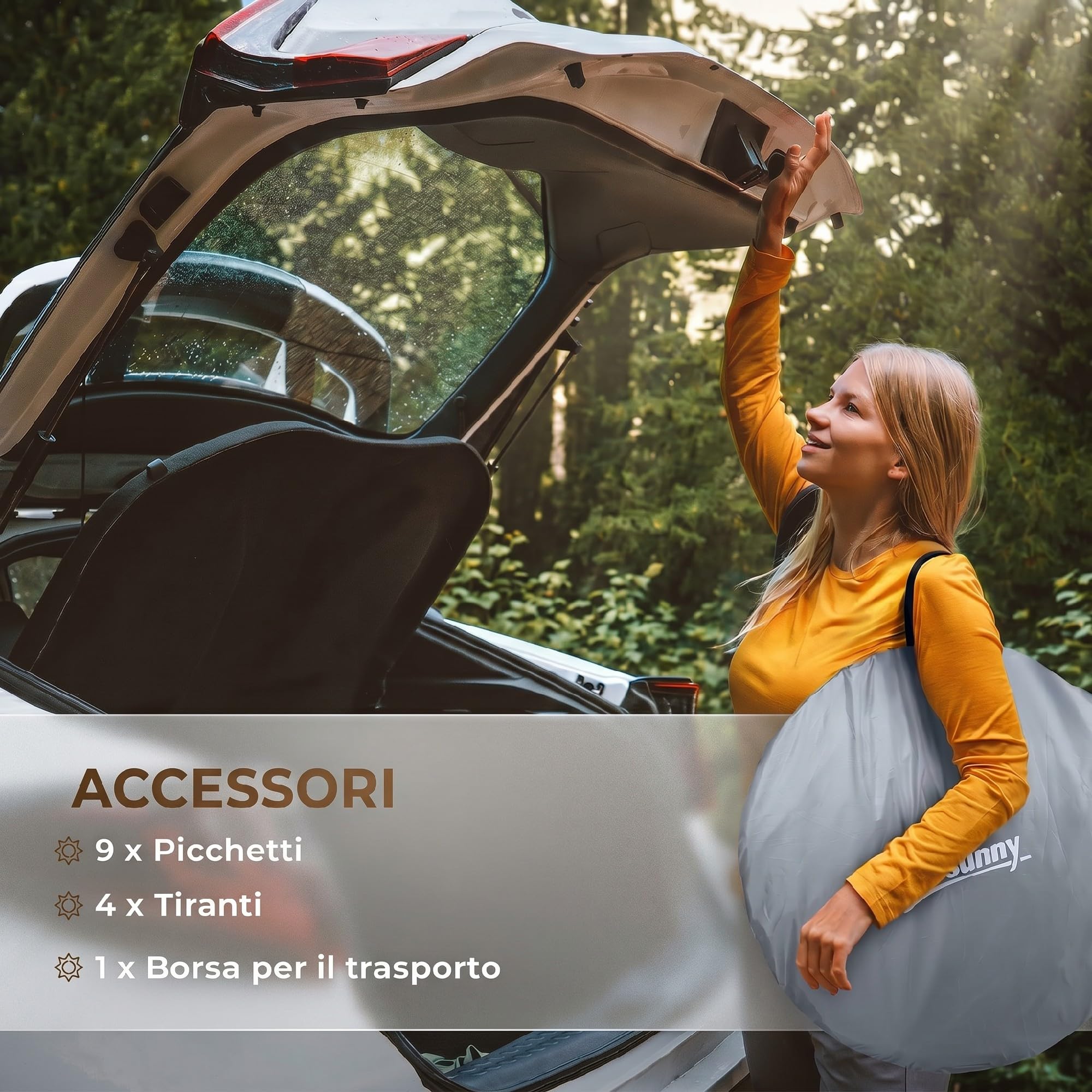 Outsunny Tenda da Campeggio Impermeabile 2-3 Posti Pop Up 245x148x105 cm