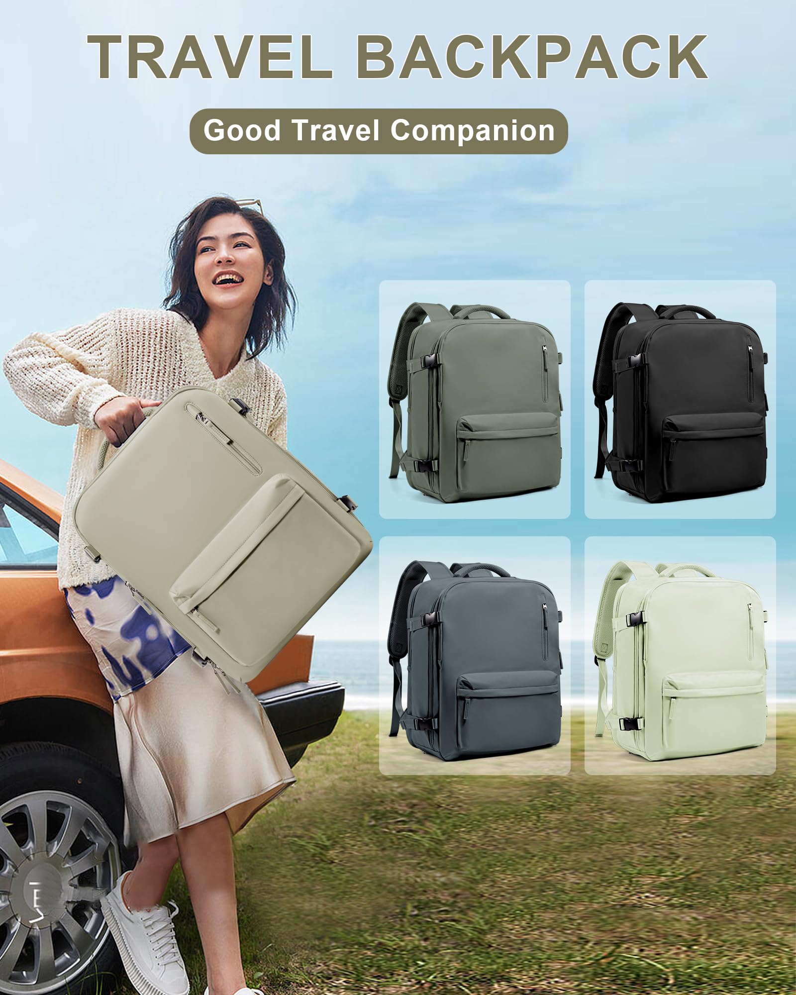 BJLFS Borse da Cabina per Ryanair 40×20×25 Bagaglio a Mano Easyjet 45×36×20 Borsa Zaino da Viaggio, Zaino da trekking,Zaino Casual per laptop da 14 pollici per scuola