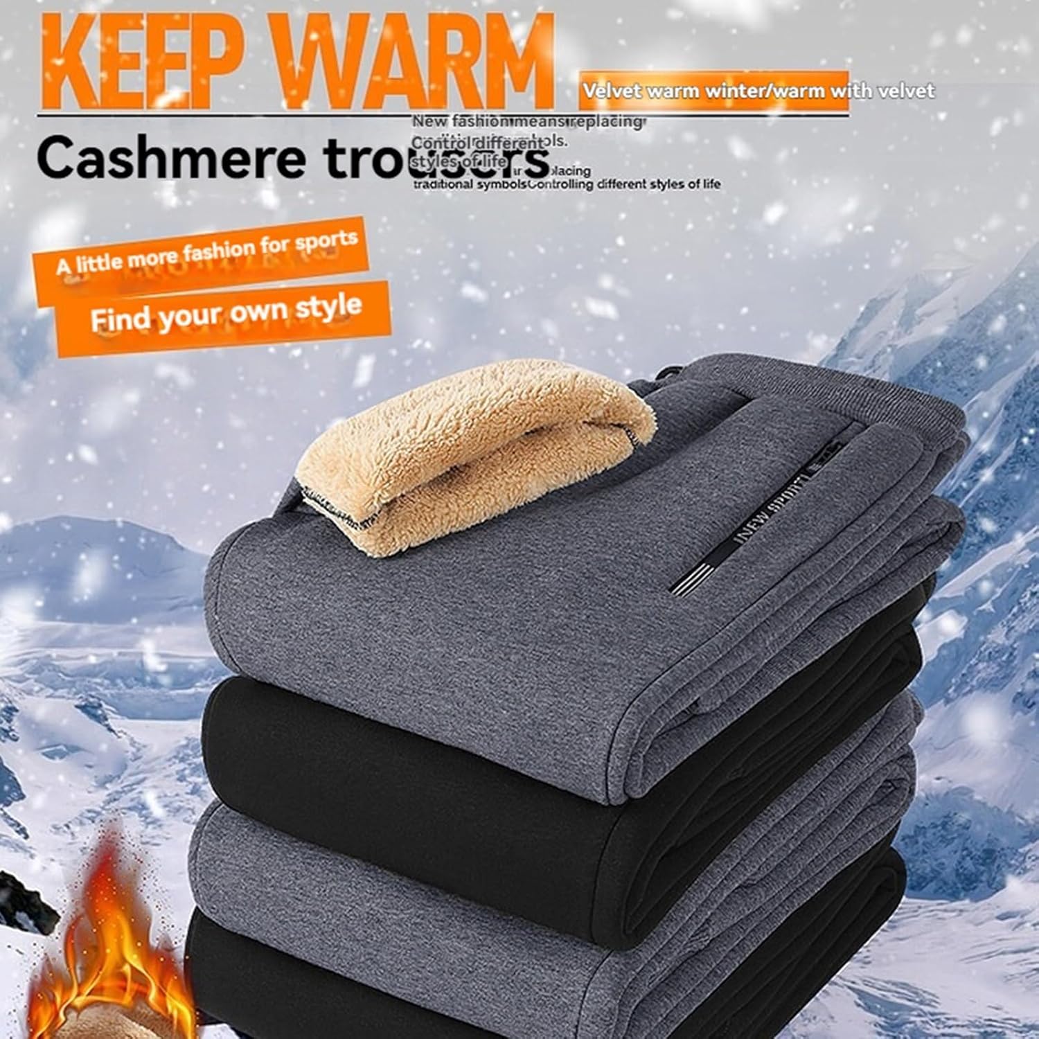 Fleece Lined Sweatpants for Men Women Warm Workout Pants Winter Hiking Sweatpants Sherpa Lined Pants for Cold Weather - Image 4