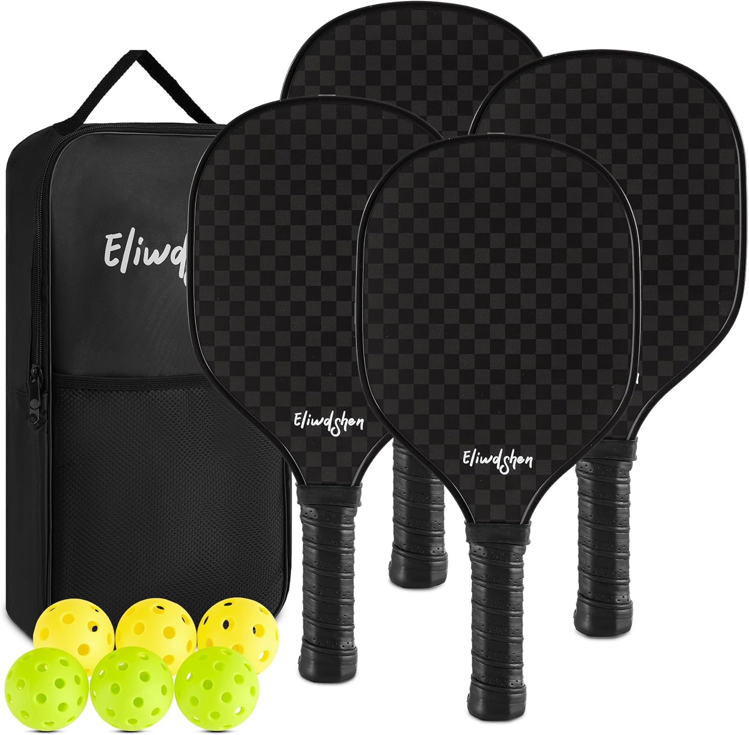 Pickleball Paddles Set of 2 or 4 with pickleballs and Bag |Rackets are Made to USAPA Standards |Carbon Fiber/3K Fibreglass/Wood| Pickleball Racket Set for Men, Women, Children.