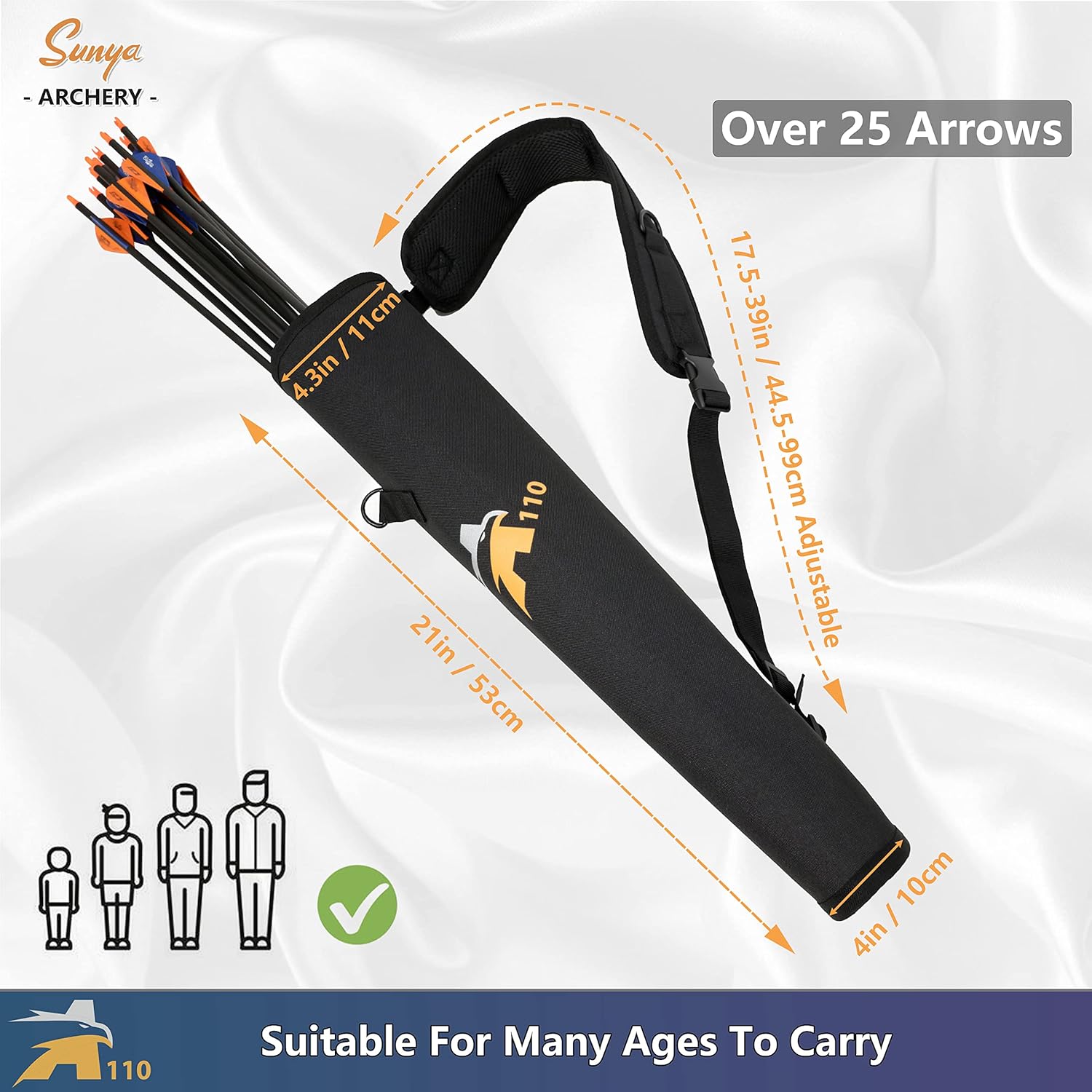 SUNYA Archery Quiver for Arrows. Back Arrow Quiver & Hip Quiver 2 Carrying Modes- Foldable & Lightweight Easy for Youth, Teens Adults Carrying in Field. Shoulder Belt & Metal Clip Holder Accessories : Sports & Outdoors