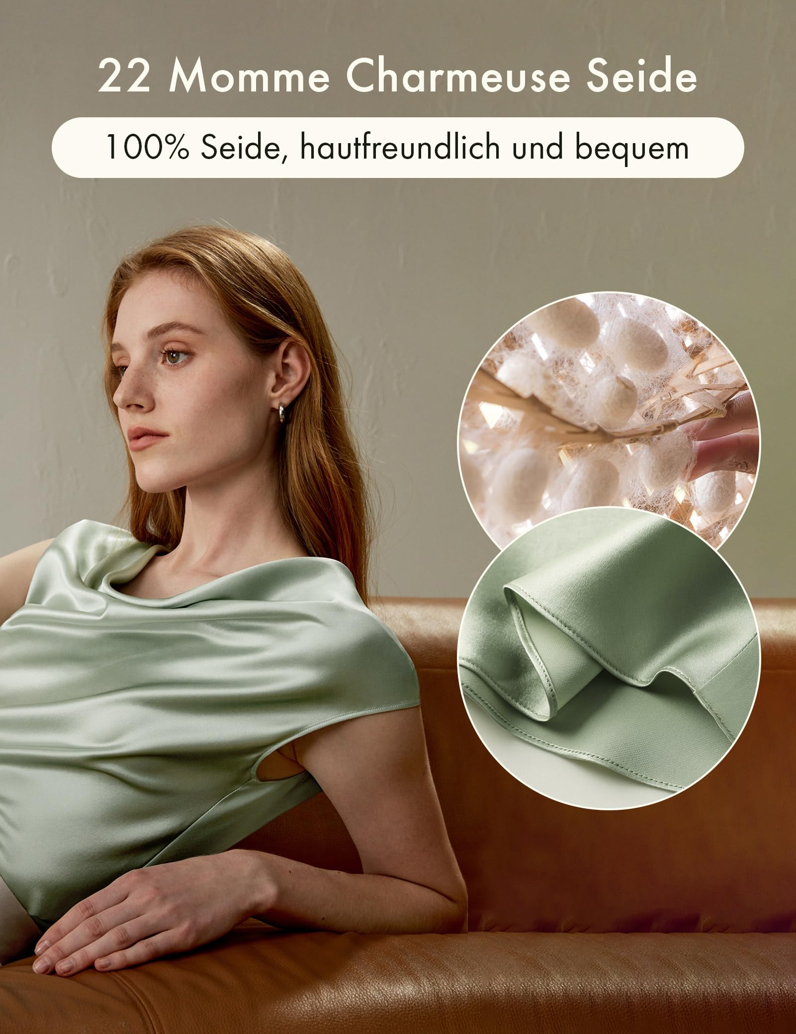 LilySilk 100% Seidenhemd mit Wasserfallausschnitt für Damen ärmellose Elegante Oberteile für den Sommer Schulterfreies T-Shirt für Damen