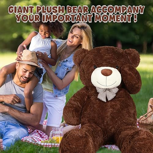 Miniatura 5 de Jerify Oso de peluche gigante de 78.8 pulgadas de alto (6.56 pies), oso de peluche ligero y suave con lazo de cinta, animal de peluche para