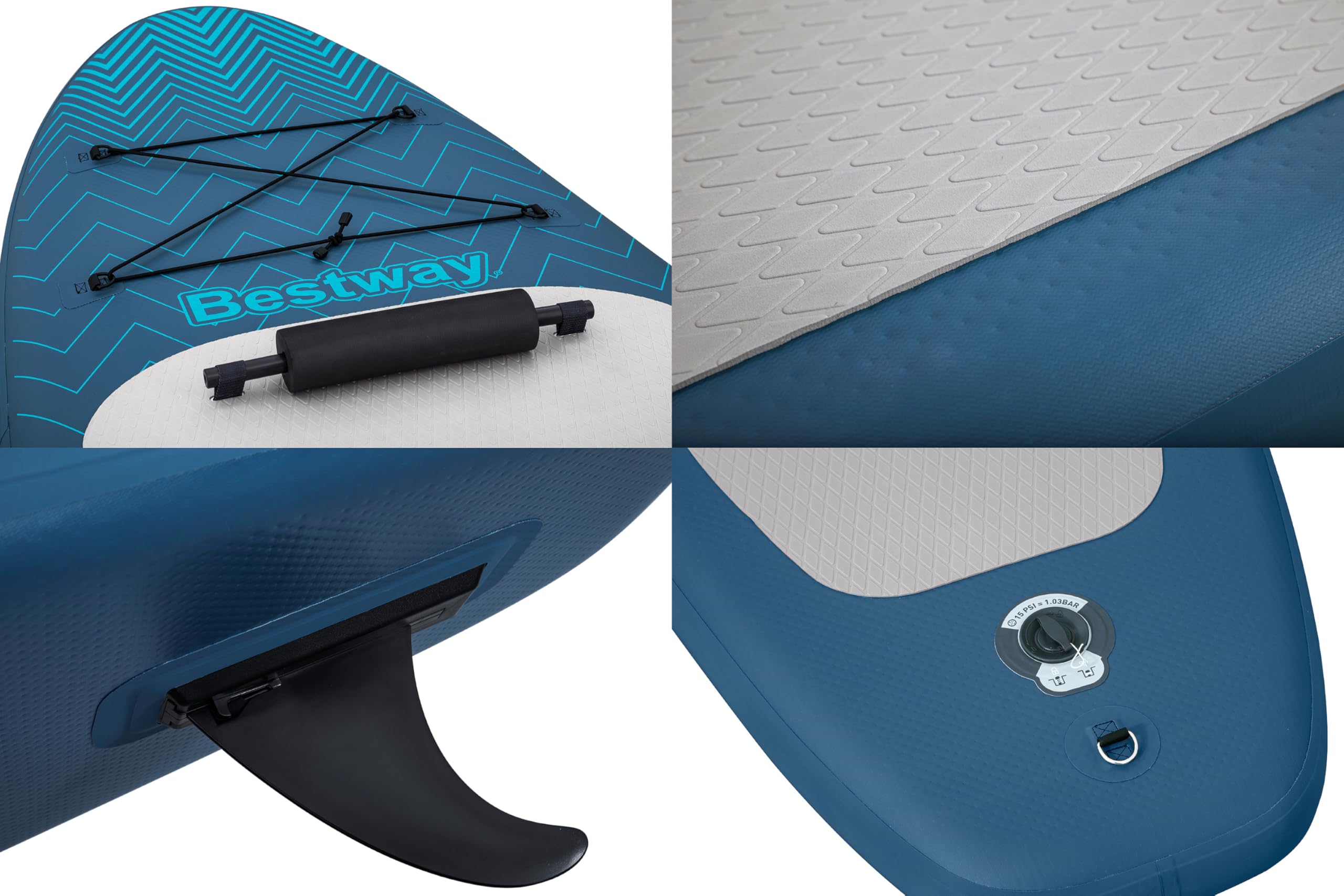 Bestway Wild Isle SUP Board Set mit Sitz 305x84x15 cm – Aufblasbares Stand Up Paddle Board & Kajak-Option, Allround Board bis 130 kg, inkl. Doppelpaddel, Pumpe & Rucksack